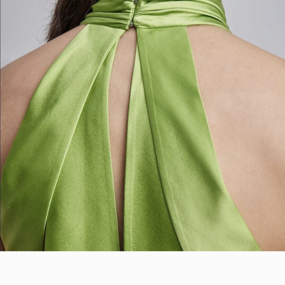 EUC XS Silk Maison halter neck maxi dress - Picture 6 of 10